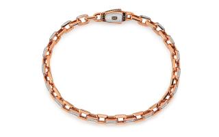 Monaco Chain bracelet Cavo Alternate Pavé lock Rose 5 mm IZ30232RNUSA