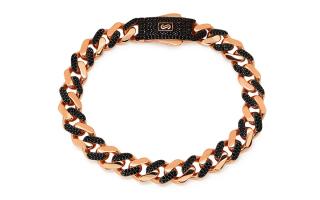 Monaco Chain bracelet Classic Alternate Pavé lock Rose Black 9,5 mm IZ30152RBN