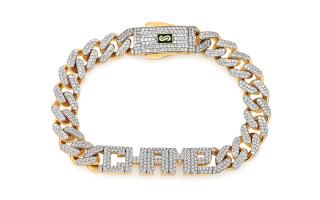 Monaco Chain bracelet Classic Pavé lock 9,5 mm IZ30224N