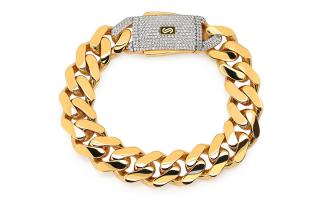 Monaco Chain bracelet Classic Plain Pavé lock 15,5 mm IZ30162N