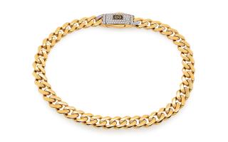 Monaco Chain bracelet Classic Plain Pavé lock 6,5 mm IZ29437NUSA