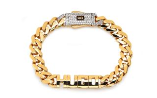 Monaco Chain bracelet Classic Plain Pavé lock 9,5 mm IZ30223N