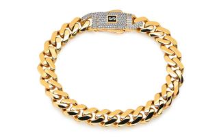 Monaco Chain bracelet Classic Plain Pavé lock 9,5 mm IZ30230NUSA