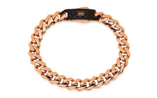 Monaco Chain bracelet Classic Plain Pavé lock Rose Black 9,5 mm IZ30153RBN