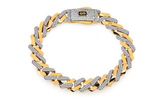 Monaco Chain bracelet Edge Alternate Pavé lock 9,5 mm IZ30228NUSA