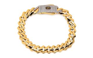 Monaco Chain bracelet Edge Plain Pavé lock 11,5 mm IZ30145N