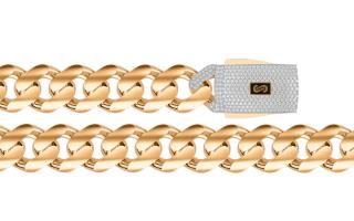 Monaco Chain Classic Plain Pavé lock Rose 9,5 mm IZ30230RUSA