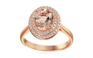 Morganitový prsteň s diamantmi IZBR138R