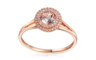 Morganitový prsteň s diamantmi IZBR139R