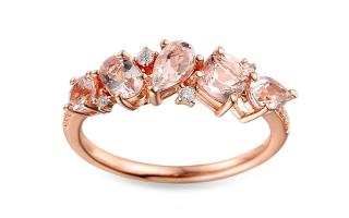 Morganitový prsteň s diamantmi IZBR572R