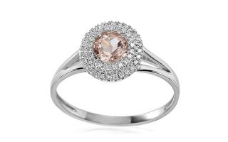 Morganitový prsteň s diamantmi Zuri IZBR139A