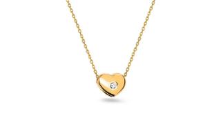 Náhrdelník s diamantom pre šťastie srdiečko, 14K ALBR002