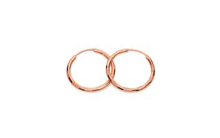 Náušnice gravírované krúžky z ružového zlata 1,5 cm IZ26790R