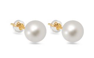 Náušnice s bielymi riečnymi perlami z kolekcie Wedding Jewelry 9 mm PE227
