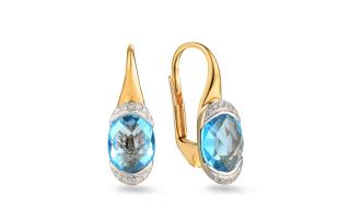 Náušnice s topásom 2,66 ct a diamantmi Ari, žlté zlato IZBR644N
