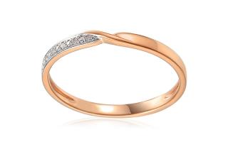 Nežný briliantový prsteň z ružového zlata, 9K IZBR640RHR