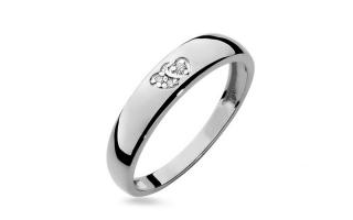 Okúzľujúci diamantový prsteň so srdiečkami, 14K BSBR001A