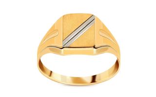 Pečatný prsteň s matovaním z kombinovaného zlata IZ22421YW