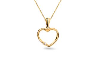 Pôvabný diamantový náhrdelník so srdcom, 14K ALBR008