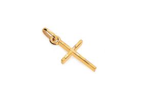 Prívesok hranatý krížik v žltom zlate IZ22915