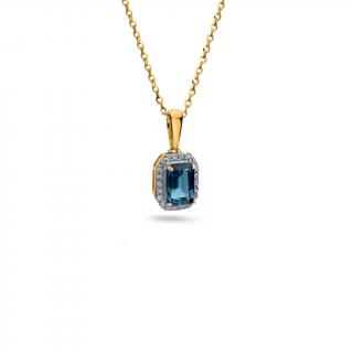 Prívesok s London Blue topásom 0,70 ct a briliantmi KU1913P