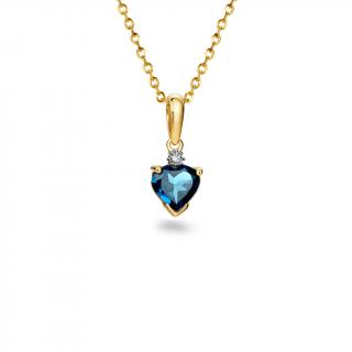 Prívesok s london blue topásovým srdcom Lylara KU3096P
