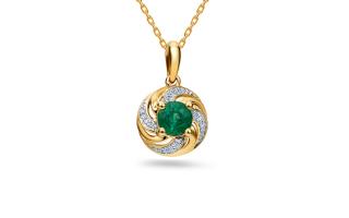 Prívesok so smaragdom 0,54 ct a briliantmi Elodie KU1473P
