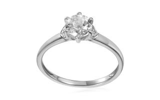 Prsteň s bielym topásom 1,00 ct a diamantmi Lilly IZBR749ABHR