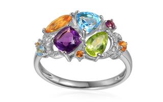 Prsteň s drahokamami 1,92 ct Dubai, 14K, biele zlato IZBR619A