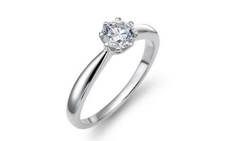 Prsteň s lab-grown diamantom Elina, biele zlato KU1729A