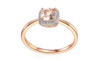 Prsteň s morganitom 0,46 ct a diamantmi Elia IZBR728