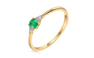 Prsteň so smaragdom a diamantmi Yasma, 14K IZBR585S