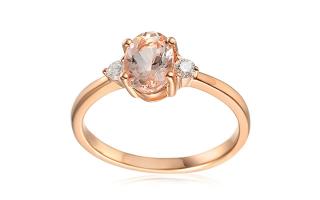 Prsteň z ružového zlata s morganitom a diamantmi Dahlia IZBR562R