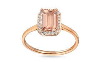 Prsteň z ružového zlata s morganitom a diamantmi IZBR895RMHR