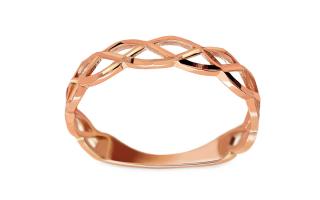 Prsteň z ružového zlata s prepletaným vzorom IZ15707R