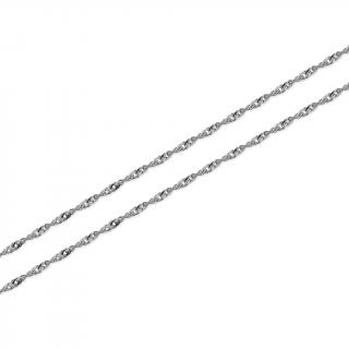 Romantická retiazka Singapur 1,3 mm, biele zlato 14K IZ31526A