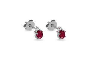 Rubínové náušnice 0,54 ct Iria, biele zlato KU657AR
