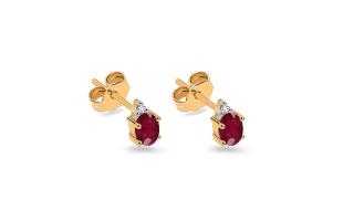 Rubínové náušnice 0,54 ct Iria, žlté zlato KU657R