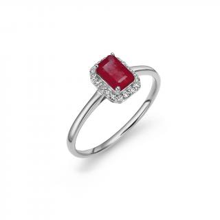 Rubínový prsteň z bieleho zlata Aleena 0,58 ct KU1658AR