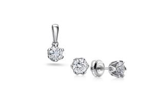 Set s lab-grown diamantmi Junia, biele zlato KU1731AS