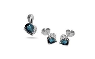 Set s london blue topásom Ayala, biele zlato KU612ALBS