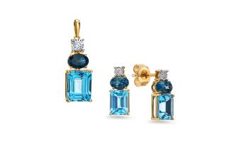 Set so svetlomodrým a London Blue topásom Dream KU1663S