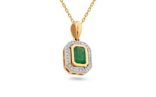 Smaragdový prívesok 0,480 ct s diamantmi IZBR086