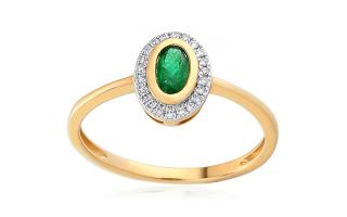 Smaragdový prsteň s diamantmi 0.060 ct Deloris IZBR198SP