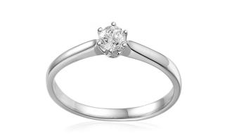 Solitér z bieleho zlata s diamantom Bonny, 14K IZBR307A
