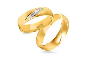 Svadobné obrúčky s diamantmi zo žltého zlata, 5mm STOBR284Y