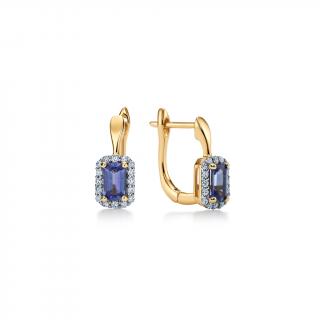 Tanzanitové náušnice 0,62 ct s diamantmi Scout KU3082