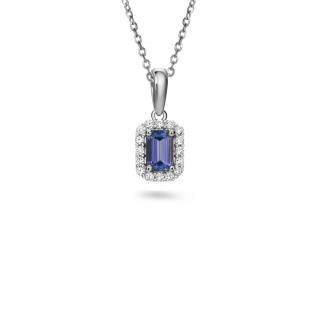Tanzanitový prívesok 0,61ct s diamantmi Scoit, biele zlato KU3082AP