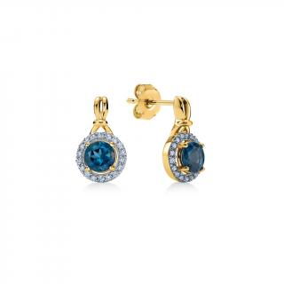 Topásové náušnice 1,08 ct zdobené briliantmi KU1412N