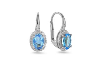 Topásové náušnice 1,82ct s briliantmi Nyla, biele zlato IZBR891NABT